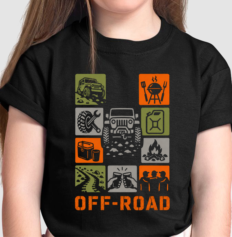 Figurinhas off road - Camiseta Infantil