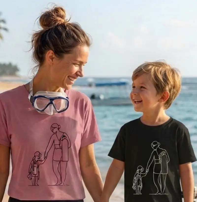 Mãe e Filho - Mergulhadores