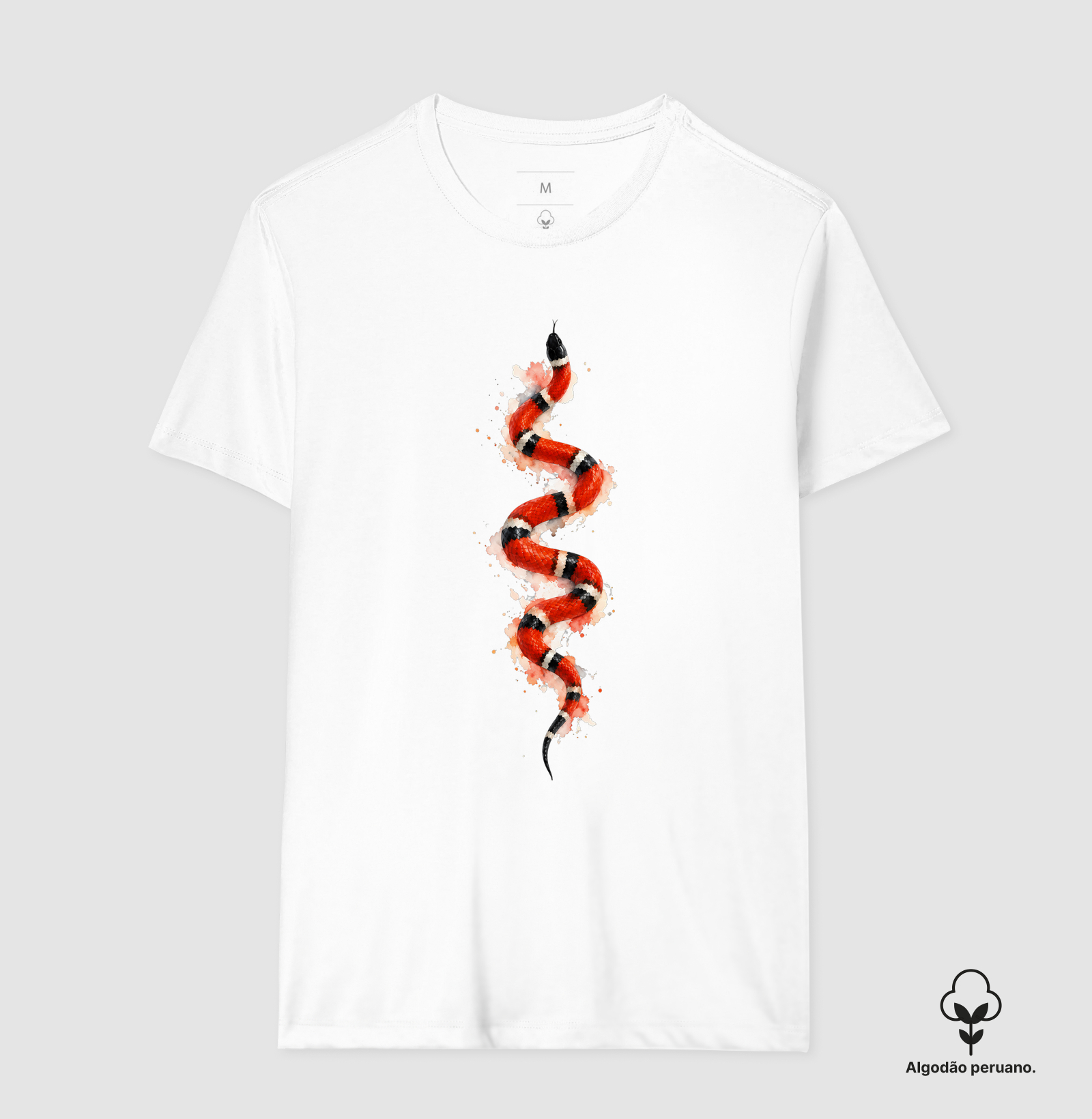 Camiseta Cobra Coral - Camiseta Algodão Peruano