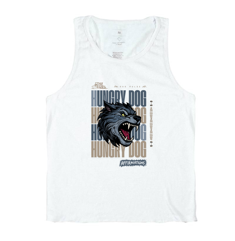Camiseta Regata Dog Pulse Stay Strong White