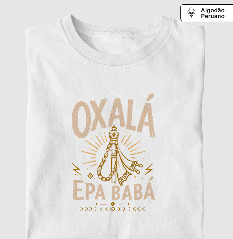 Saudação a Oxalá - Camiseta Algodão Peruano