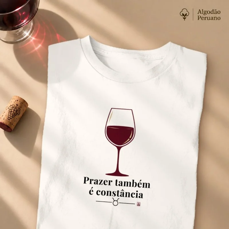 Camiseta Touro - Prazer também é Constância - Camiseta Algodão Peruano