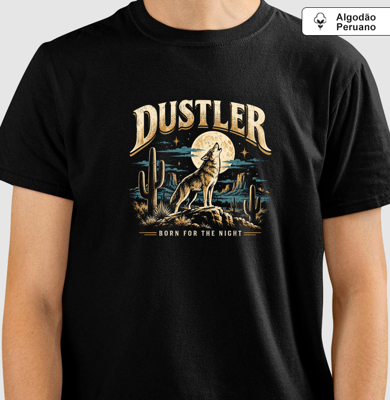 Camiseta Country Masculina Born For The Night Lobo Dustler South Co.