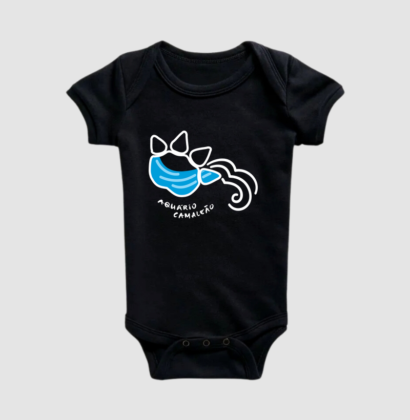 Body Infantil Camaleão Signos - Aquário