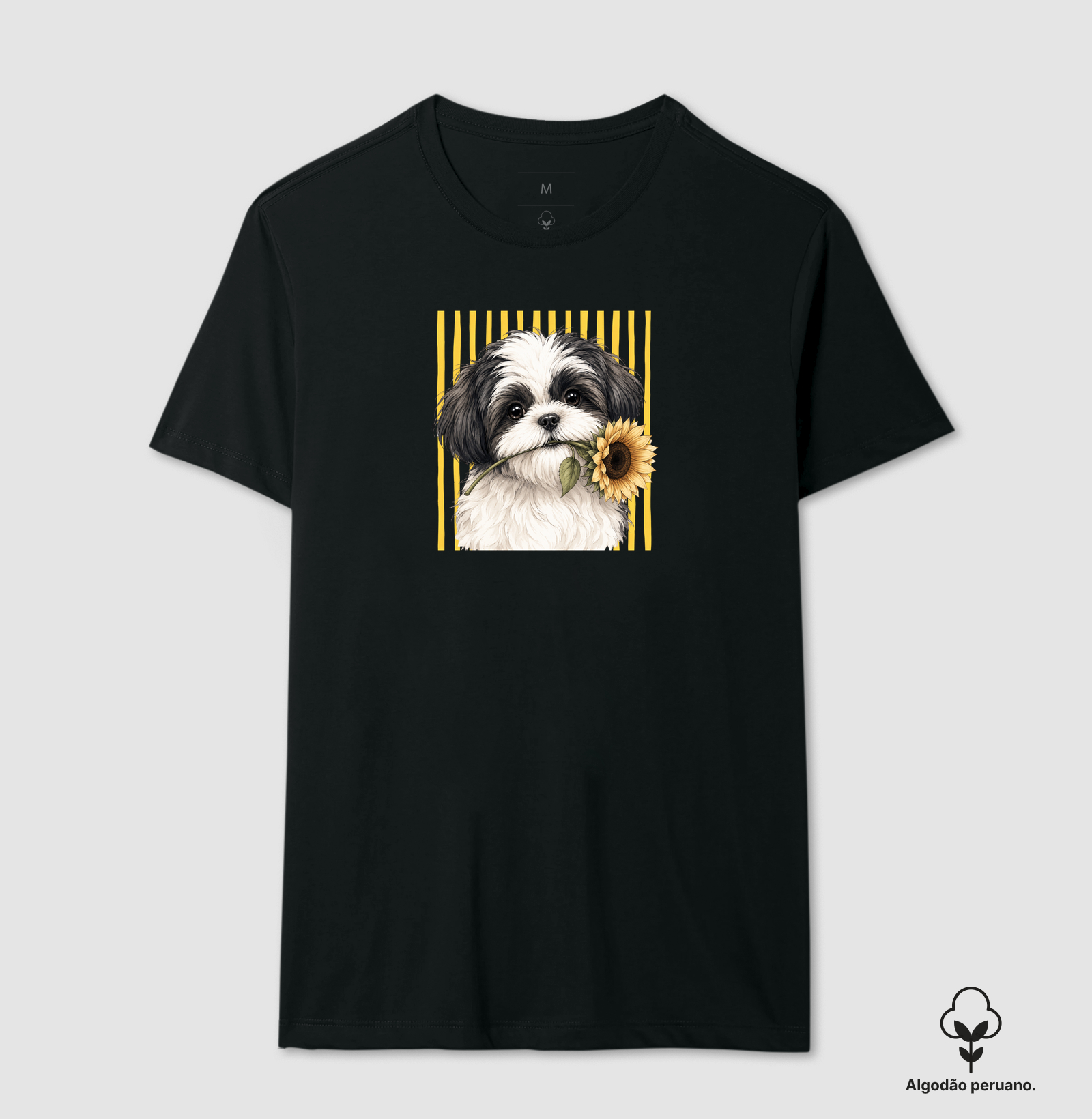 Girassol de Shih Tzu II - Camiseta Algodão Peruano