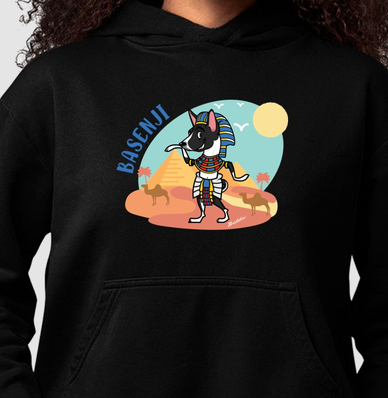 Hoodie Moletom Basenji Faraó Preto