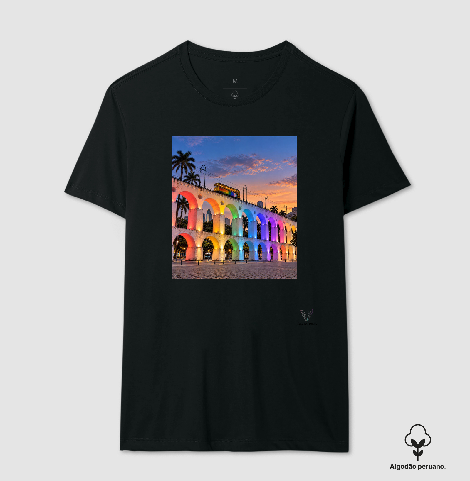 Arcos da Lapa LGBTQIAPN+ - Camiseta Algodão Peruano