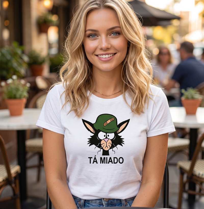 Camiseta Feminina Gamer: “Tá miado”