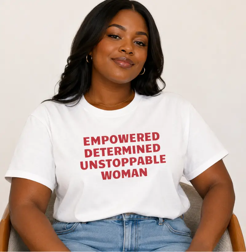 Camiseta Empowered, Determined, Unstoppable Woman