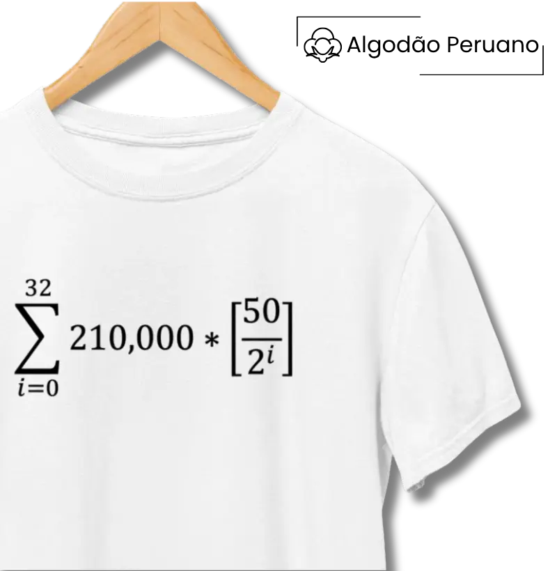 Camiseta Bitcoin Fórmula Algodão Peruano