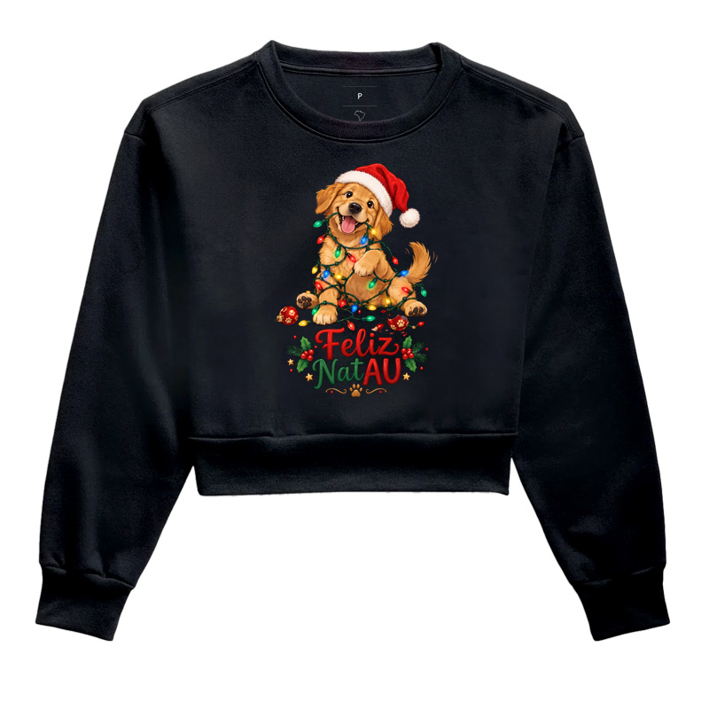 Feliz NatAU - Cropped Moletom