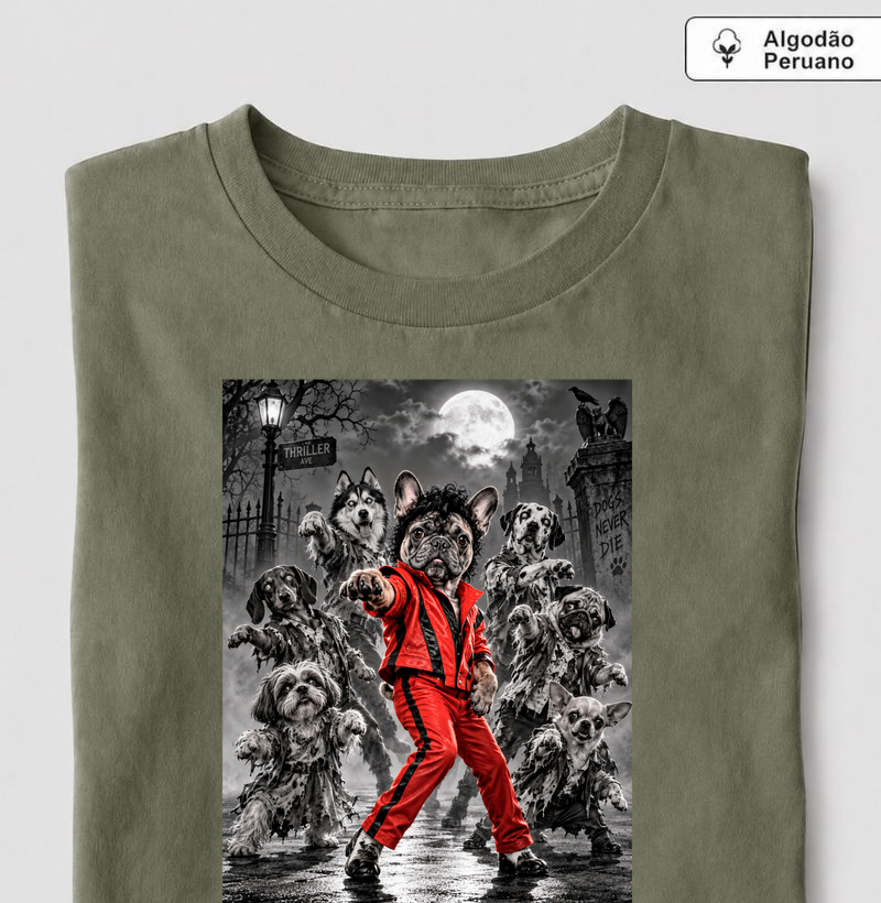 🧟‍♂️🐾 Frenchie Zombie 🌙👻 - Camiseta Algodão Peruano