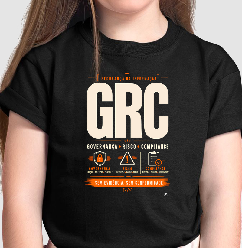 Camiseta Infantil GRC — Governança, Risco e Compliance