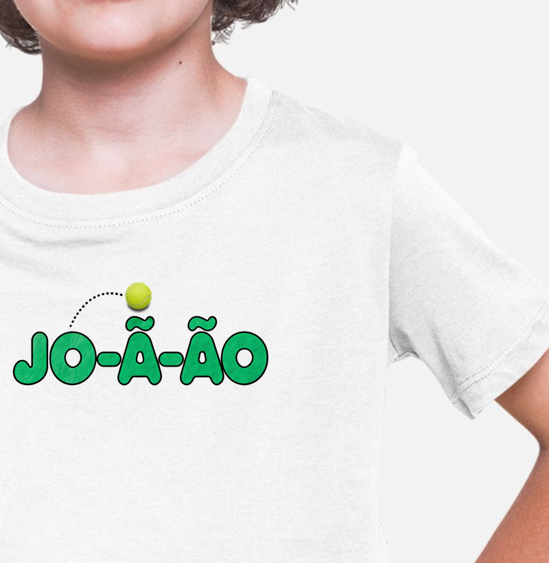 t-shirt infantil JO-Ã-ÃO | camiseta tênis