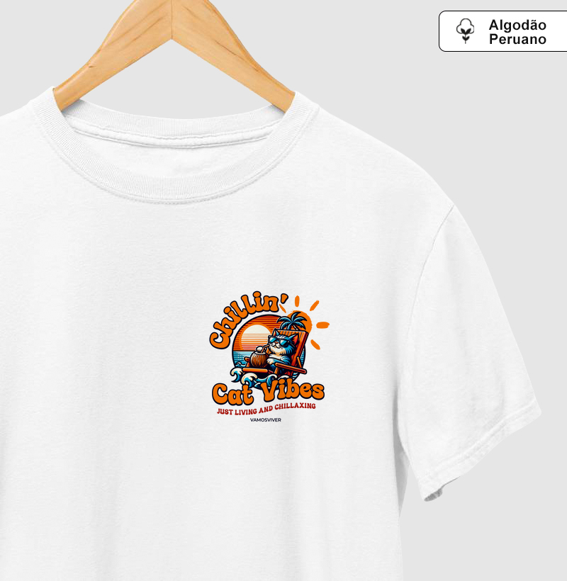 Algodão Peruano Cat Vibes - Vamos Viver