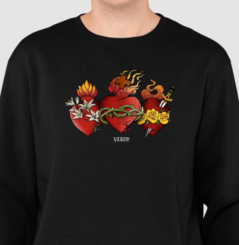 Moletom Corações S. Família tatoo