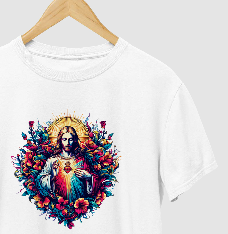 Sagrado Coração de Jesus em flores