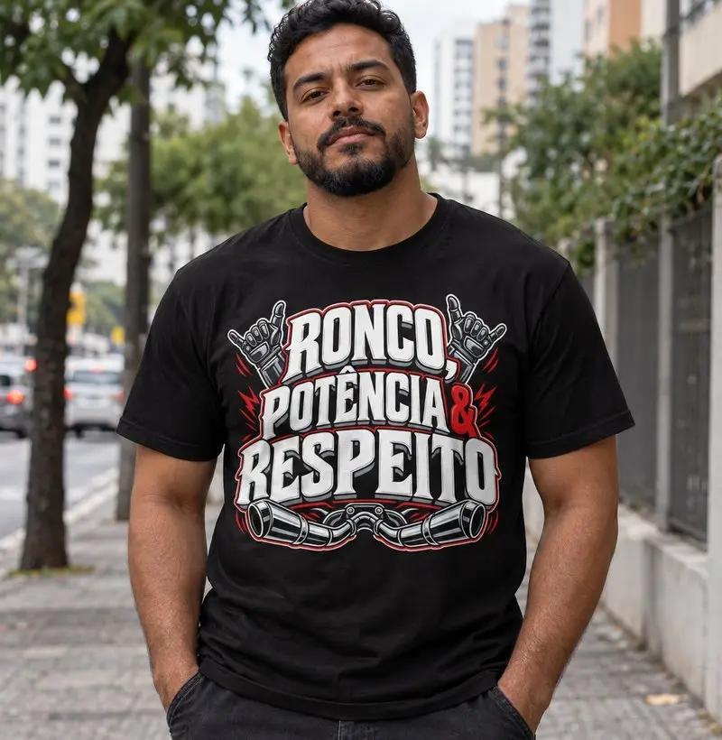 RONCO, POTÊNCIA E RESPEITO - Camiseta