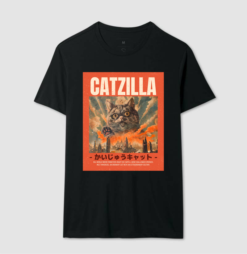 Camiseta Divertida Gato Catzilla