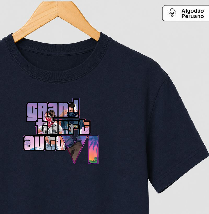 GTA VI - Camiseta Algodão Peruano