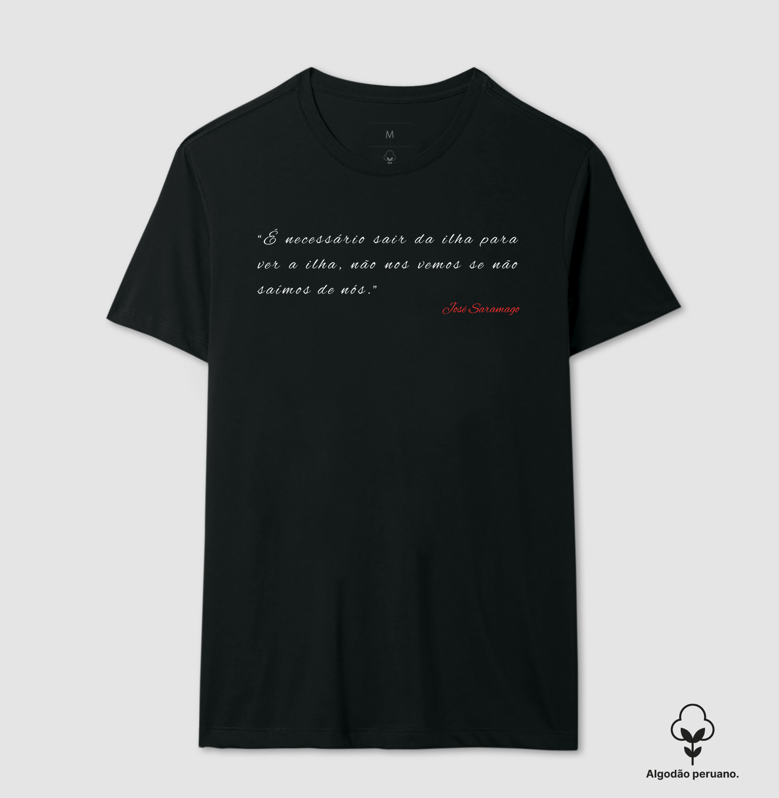 Camiseta em Algodão Peruano José Saramago A Ilha