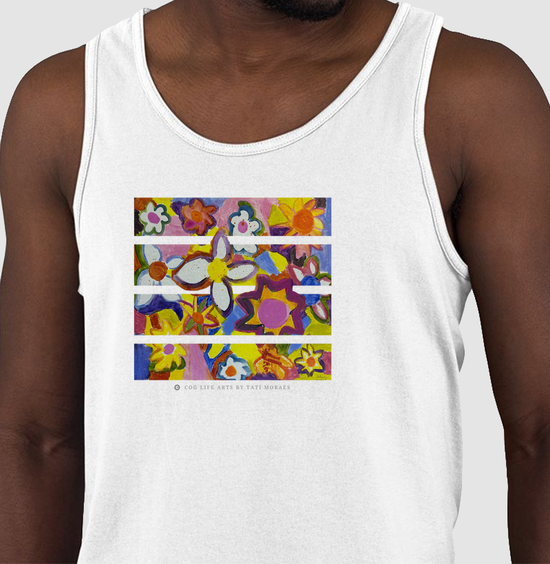 Regata Adulto Branca Flores by Tati Moraes
