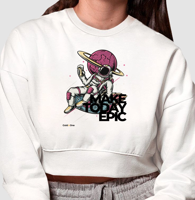 Moletom Cropped Astronauta