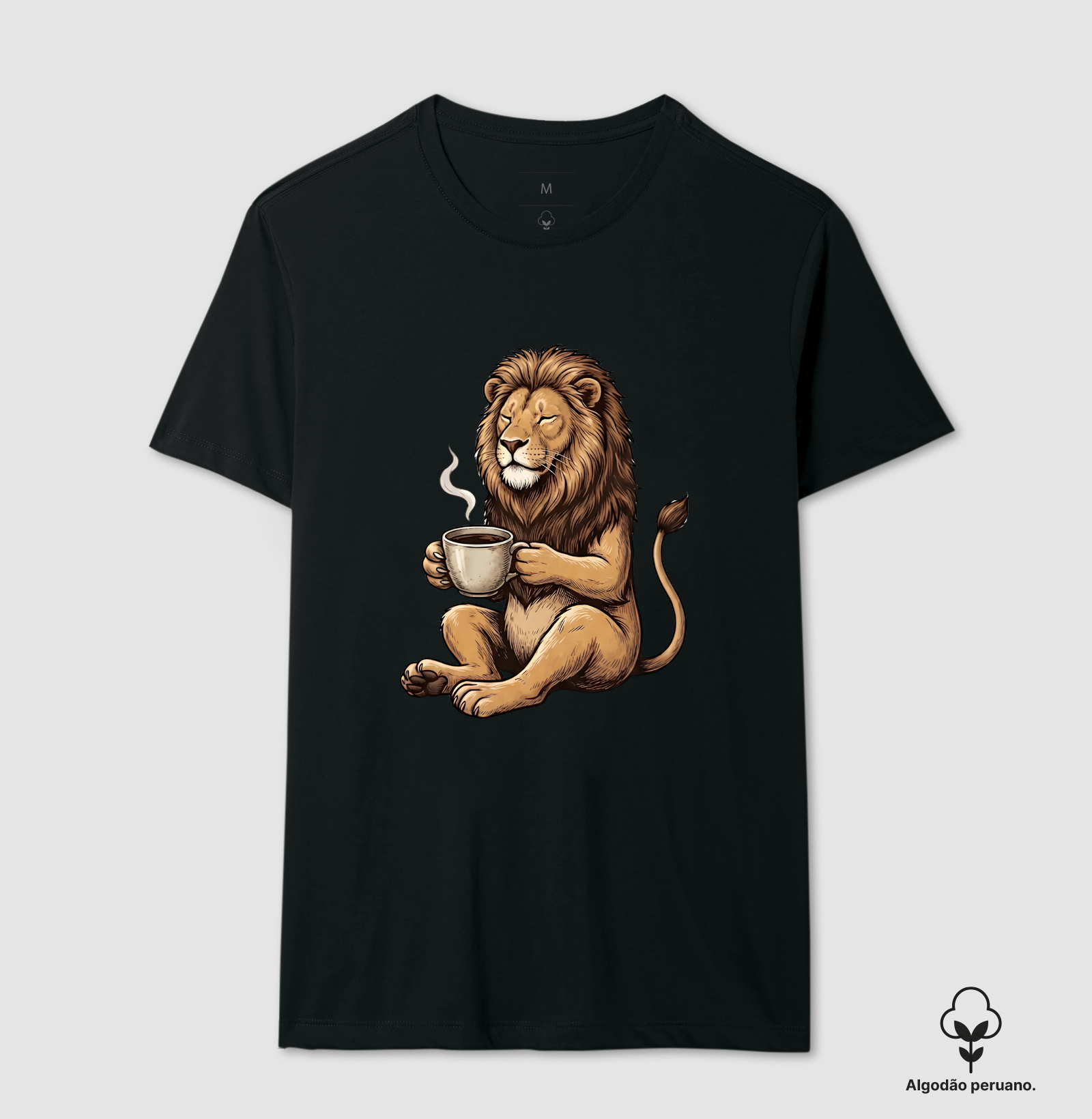 leão tomando café grande