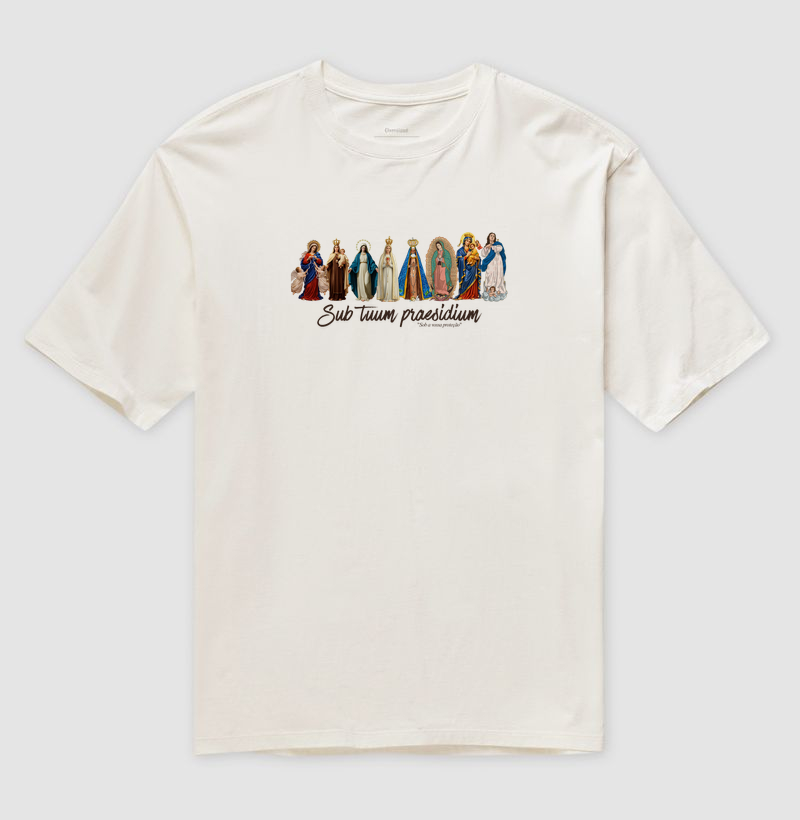 Camiseta Oversized Nossa Senhora "Sob a Vossa Proteção"