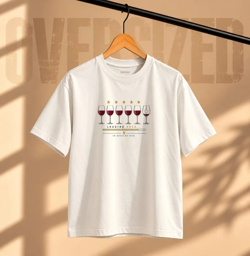 Camiseta Oversized Vinho - Loading Hexa - Camiseta Oversized