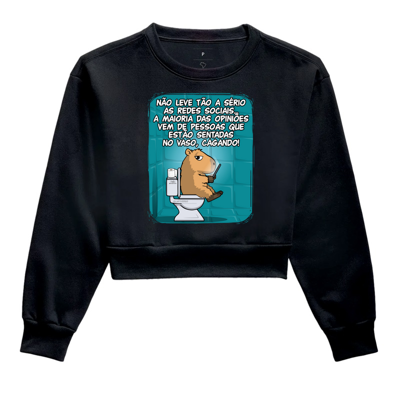 Camiseta Capivara Banheiro - Cropped Moletom