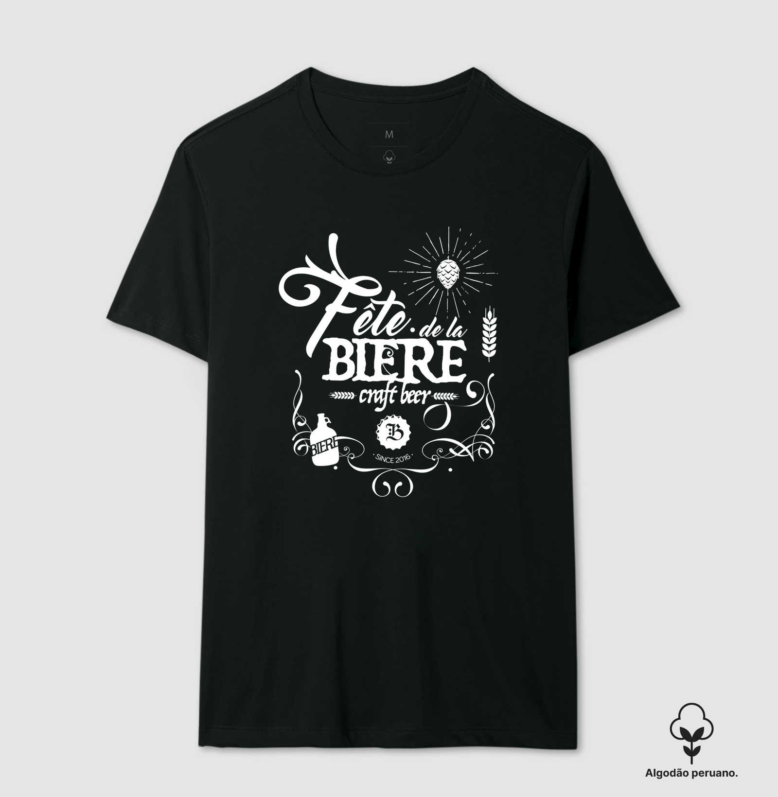 Fete de la bierre - Camiseta Algodão Peruano