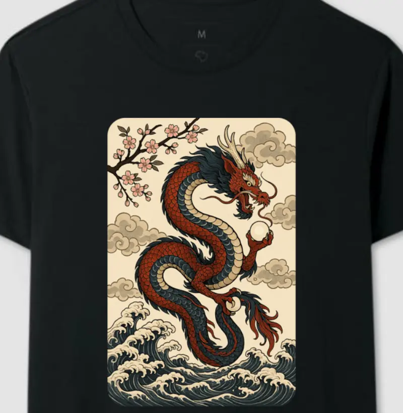 Dragão Japonês - Ondas Houkusai