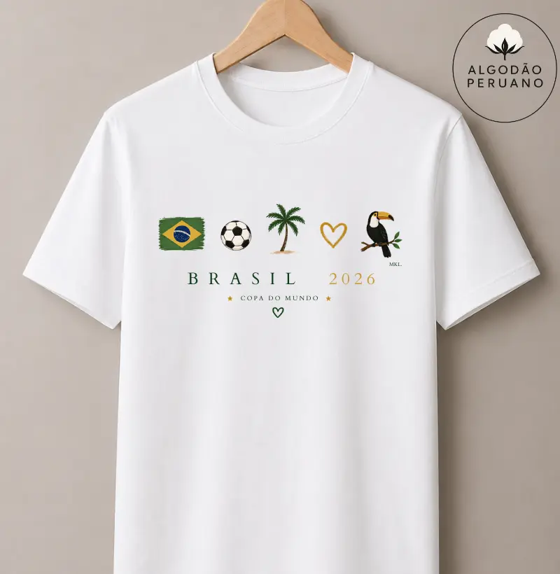 Camiseta Algodão Peruano - Símbolos do Brasil