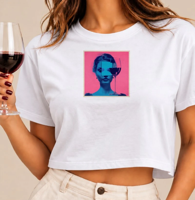 Camiseta Perspectiva em Vinho - Cropped