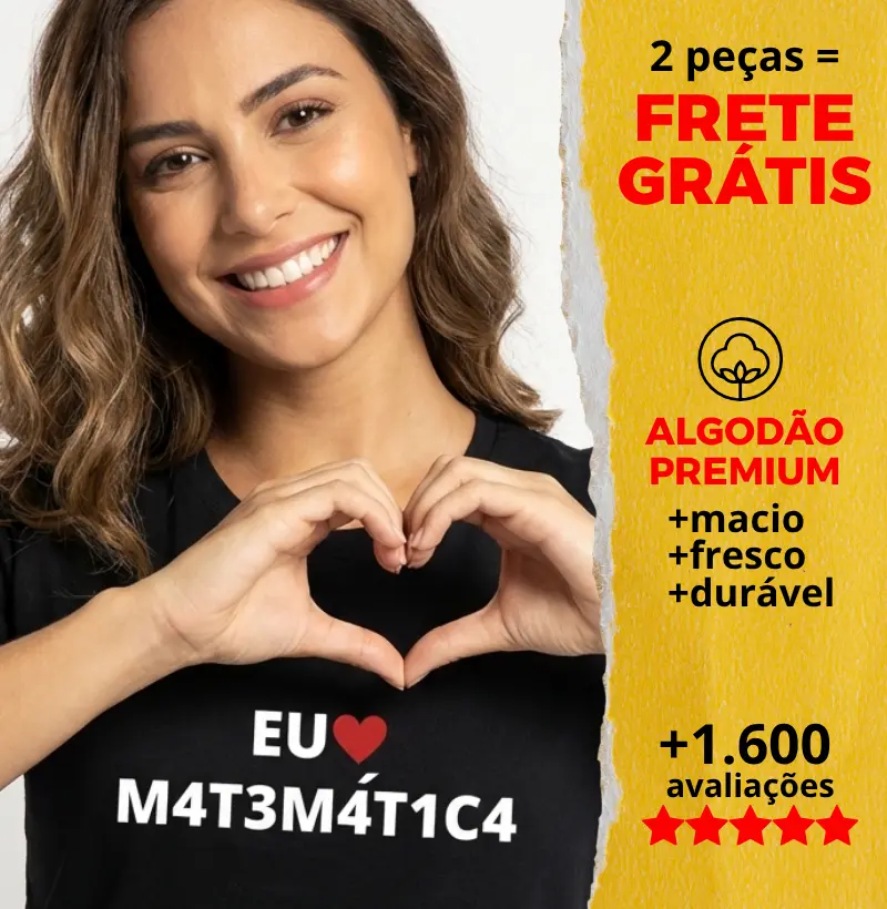 Camiseta Eu Amo Matemática