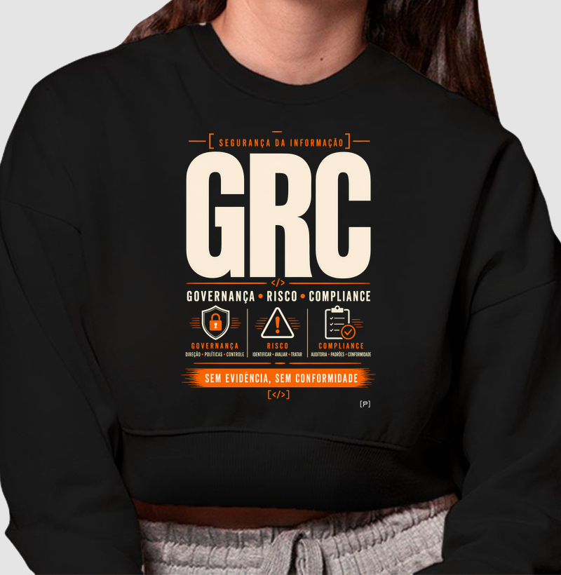 Cropped Moletom GRC — Governança, Risco e Compliance