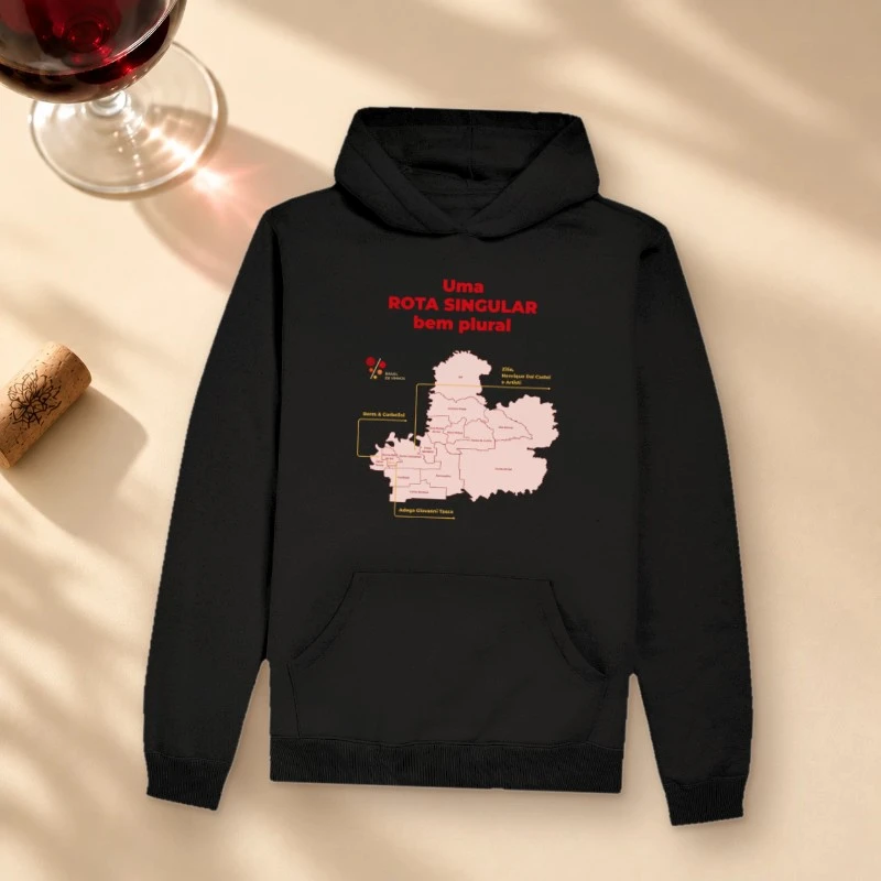 Hoodie Moletom Brasil de Vinhos - Rota Singular - Hoodie Moletom