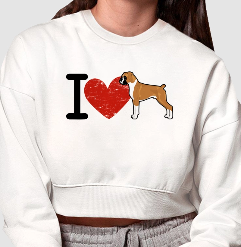 Moletom Cropped Boxer I Love