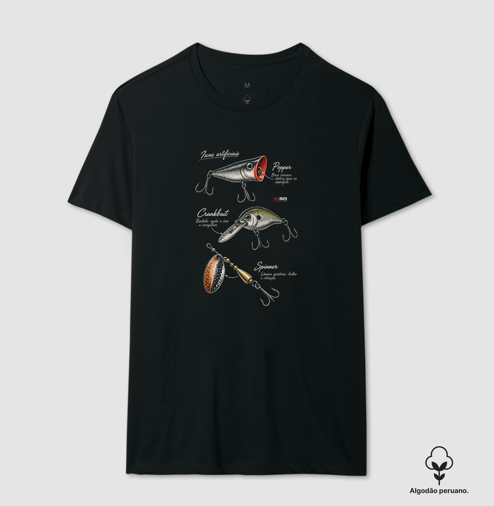 Camiseta Red River – Iscas Artificiais - Camiseta Algodão Peruano