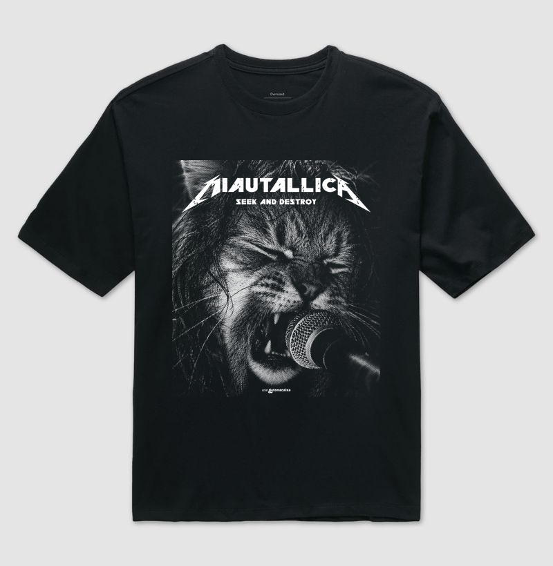 Miautallica – Seek and Destroy - Camiseta Oversized