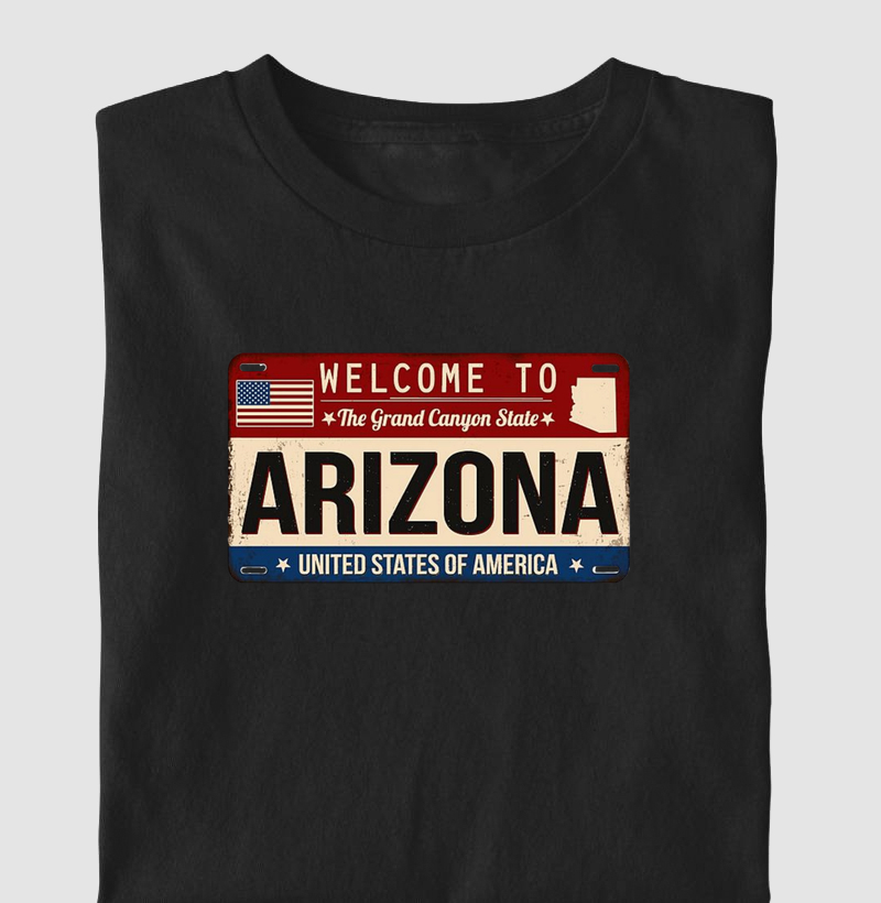 Arizona (placa envelhecida) - Camiseta