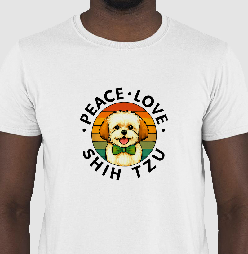 Camiseta Peace Love and Shih Tzu