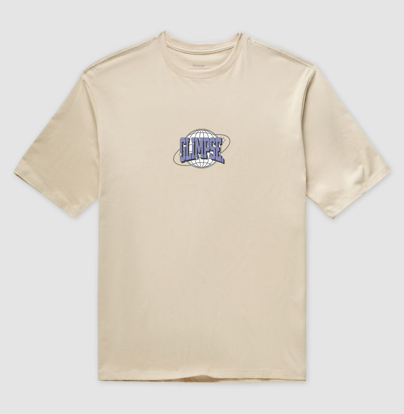 Camiseta Oversized Glimpse Globe areia.