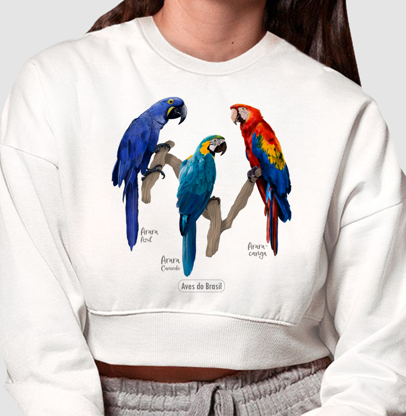 Aves do Brasil - Coletivo Araras - Moletom Cropped