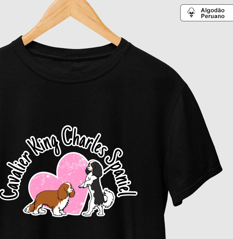 Camiseta Algodão Peruano Cavalier King Charles Spaniel Modelo 04