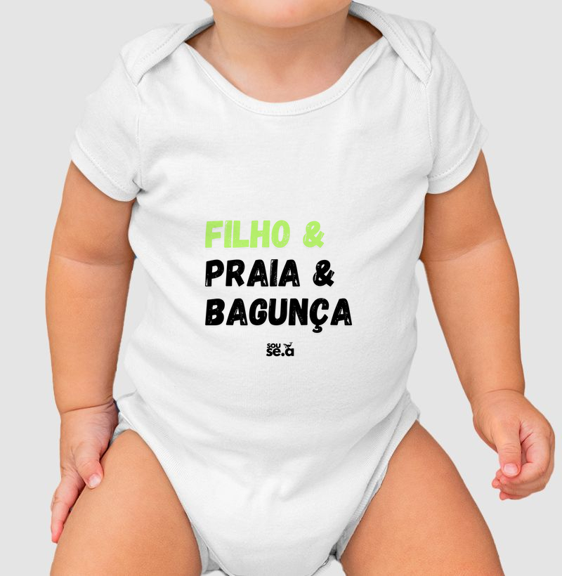 Filho praia e bangunça