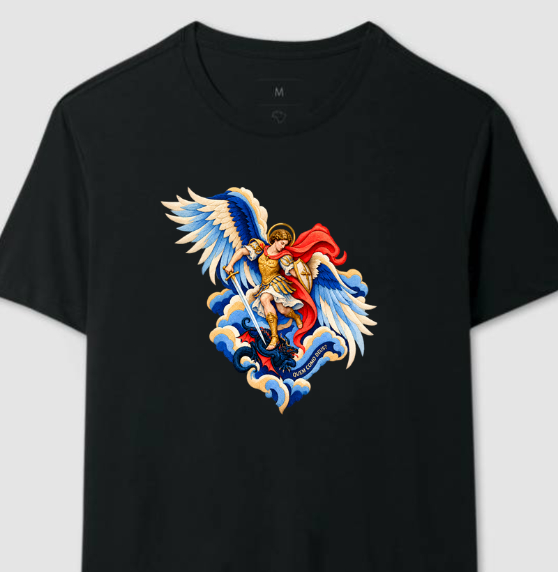 São Miguel Arcanjo — Quem Como Deus? - Camiseta