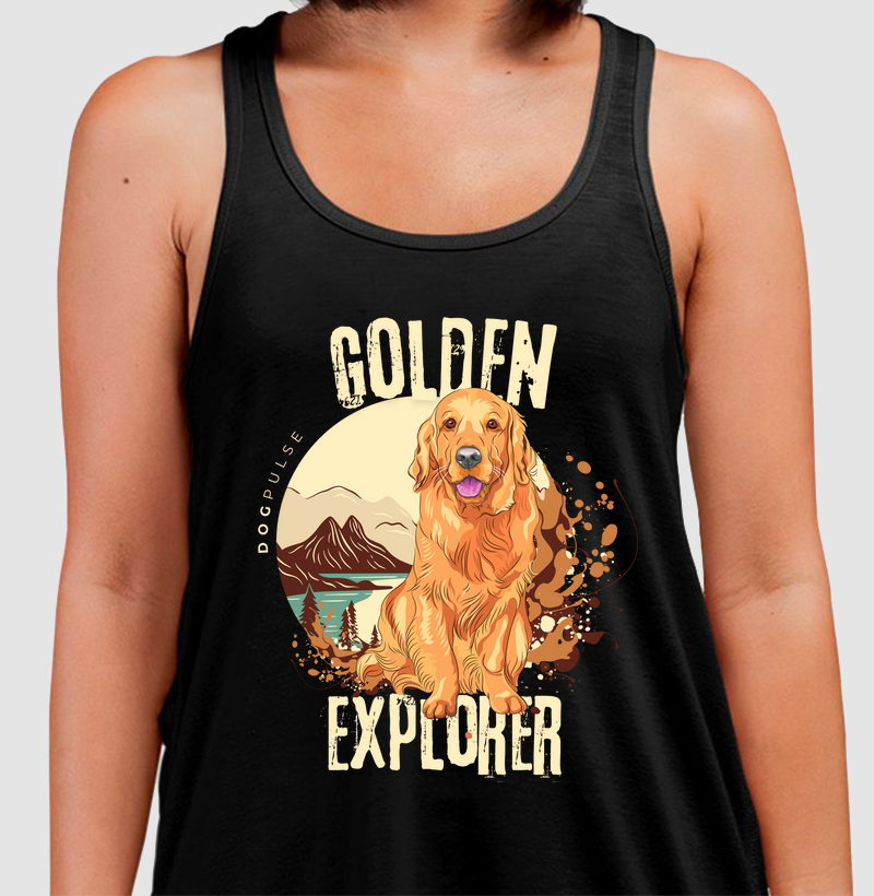 Camiseta Regata Dog Pulse Golden Explorer – Endless Adventure