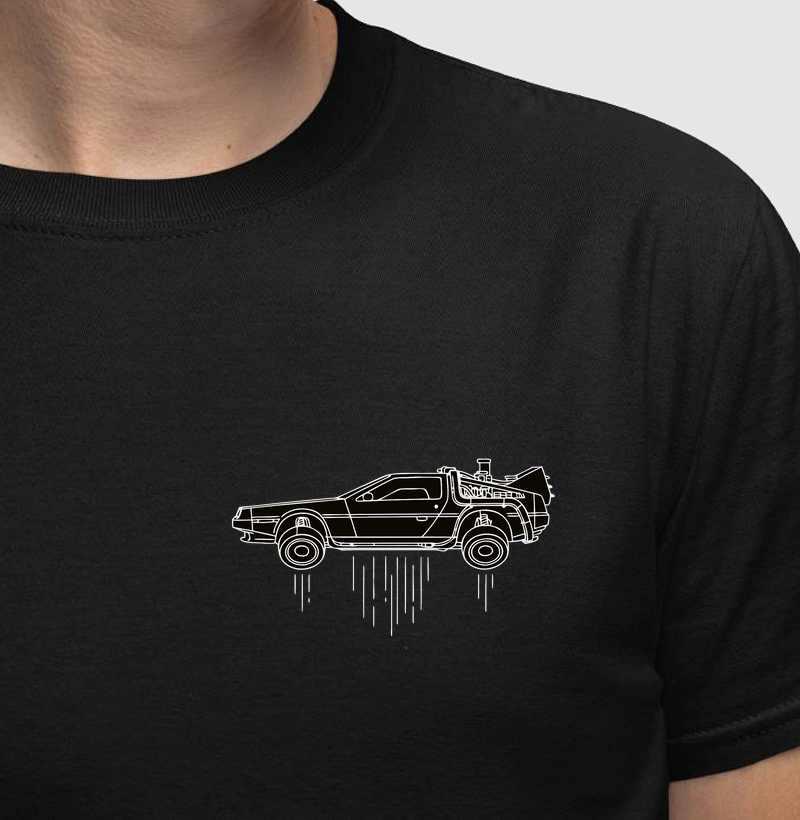 Camiseta estampada para colecionador miniatura Delorean - a máquina do tempo